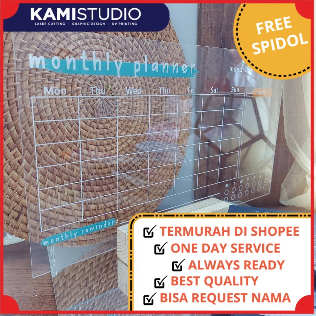 Acrylic Schedule Board/Akrilik Papan Jadwal/Papan Akrilik/Papan Jadwal/Dekorasi Akrilik/Planner /acr