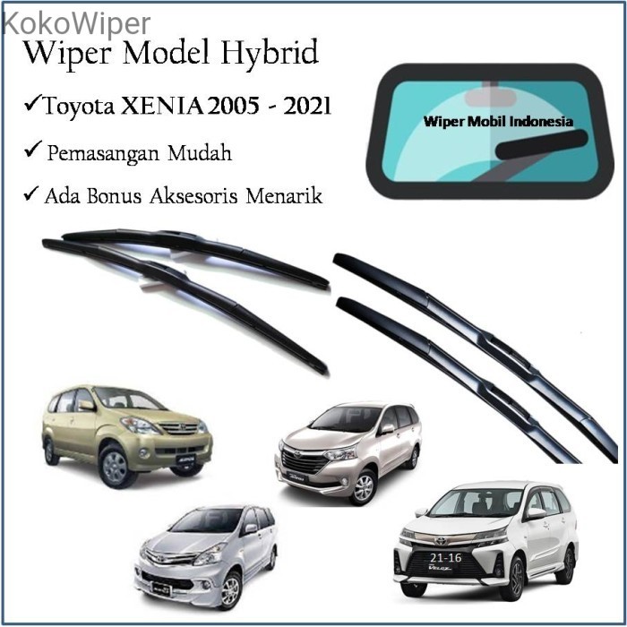 Kokowiper Wiper Kaca Mobil Daihatsu Xenia 2005 2006 2007 2008 2009 2010 Hybrid