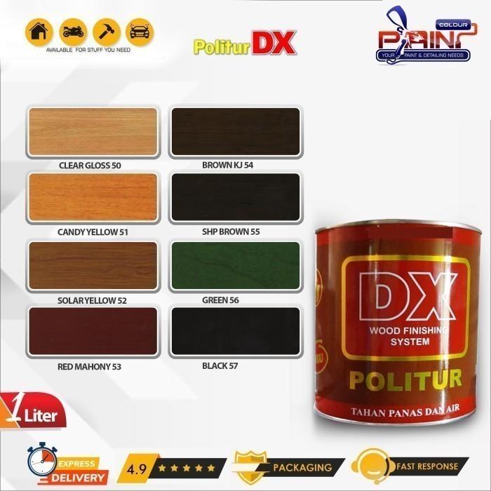 Politur DX Wood Finishing System 1L Politur Kayu - Natural 50
