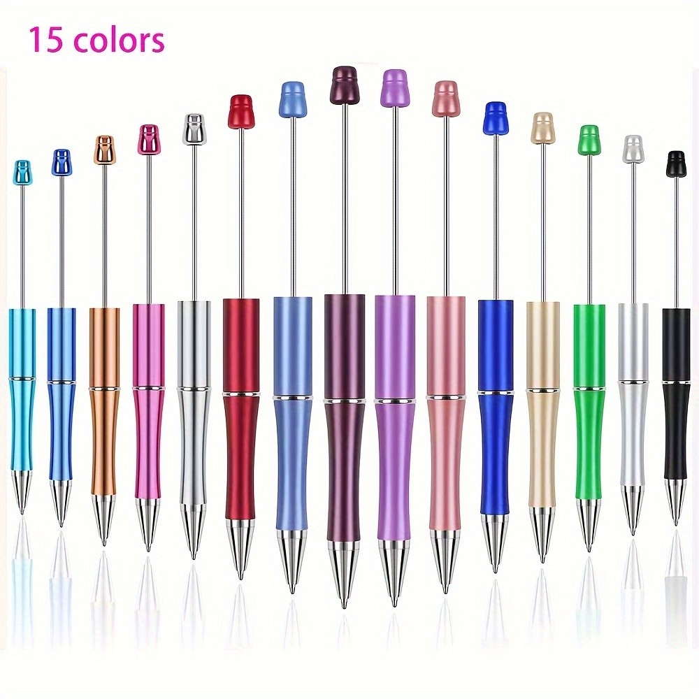 

10Pcs Beaded Gel Pen Ballpoint DIY Pens Manufacturers Beaded Plastic Beadable Pens for Writing School Office Supplies