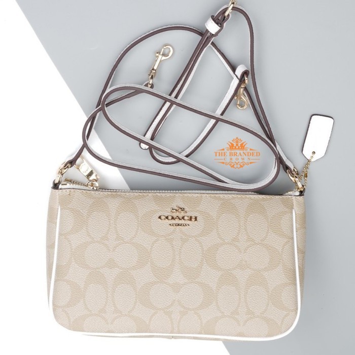 VS Tas Coach *58321* Signature Top Handle Pouch Chalk White Vvs