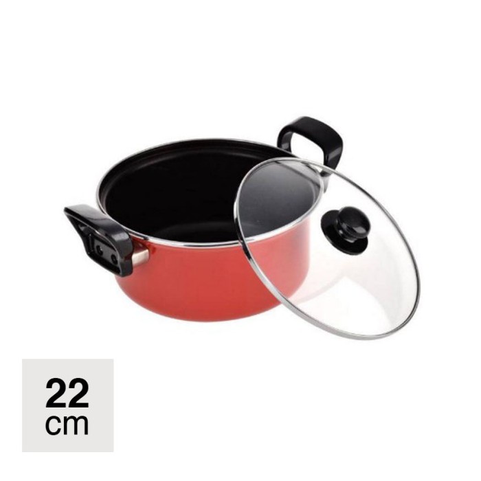 Panci Dutch Oven 22cm - Merah - Maspion