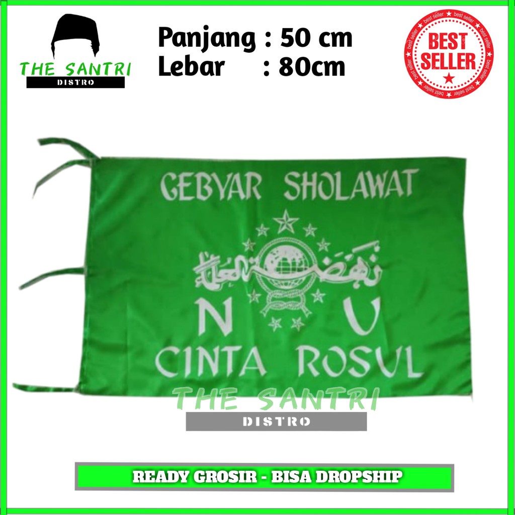 Bendera Gebyar Sholawat NU Nahdlatul Ulama Hijau/Bendera Sholawat/Bendera Majelis Sholawat Murah