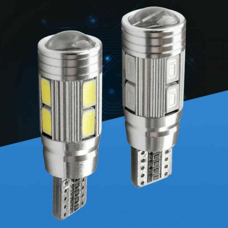 lampu Led T10 projie 10 mata  lensa senja kota sein 12v mobil motor