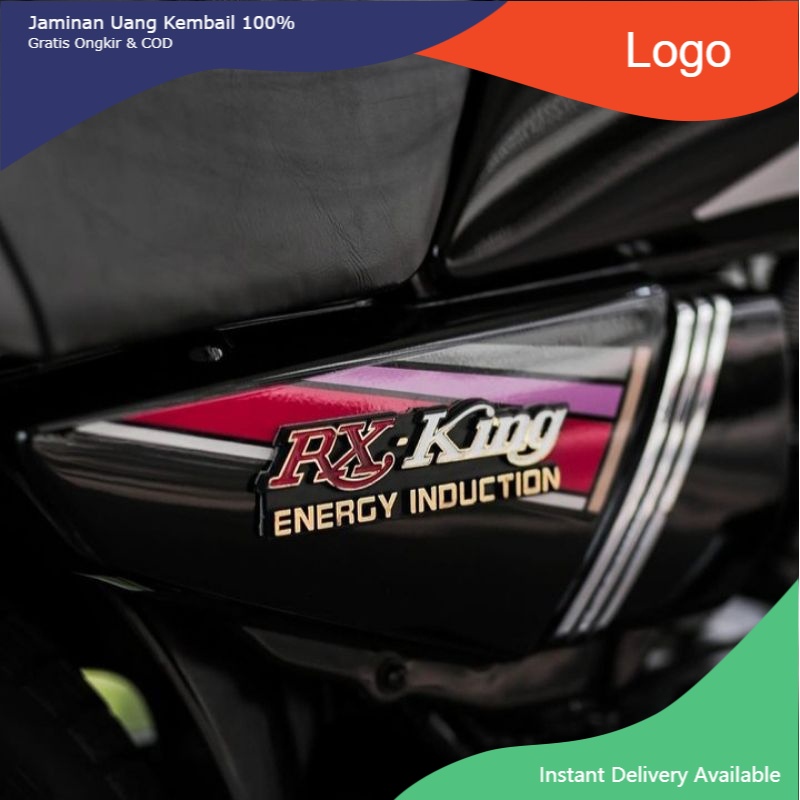 Emblem Box aki Rx king Rxk Rxking energi induction Merah Kiri kanan