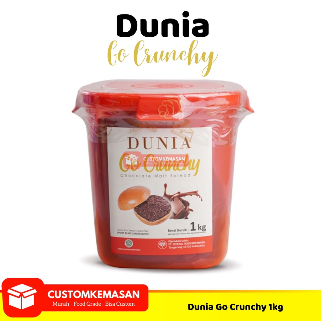 

Dunia Go Crunchy 1kg / Selai Roti Bakar / Toping Roti / Selai Roti / Selai Coklat / Olesan Roti