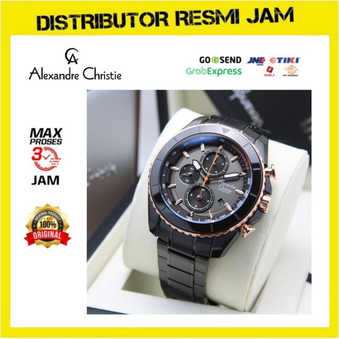 Alexandre Christie AC 6503 / AC6503 Black Ring Rosegold Original