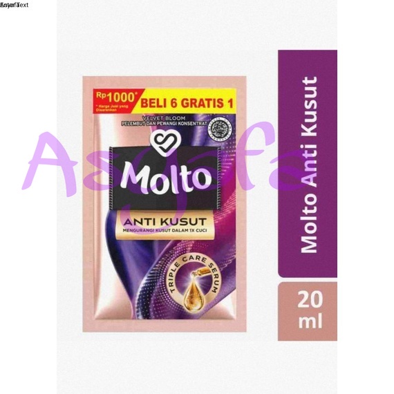 AS Molto Anti Kusut Pelembut dan Pewangi Konsentrat Sachet 18ml