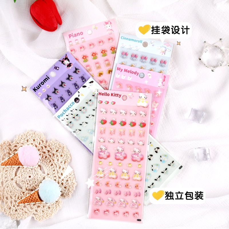 

1A. Stiker Galici Sanrio - 3D Stiker Hello Kitty My Melody Cinnamoroll - Sticker Lucu Murah