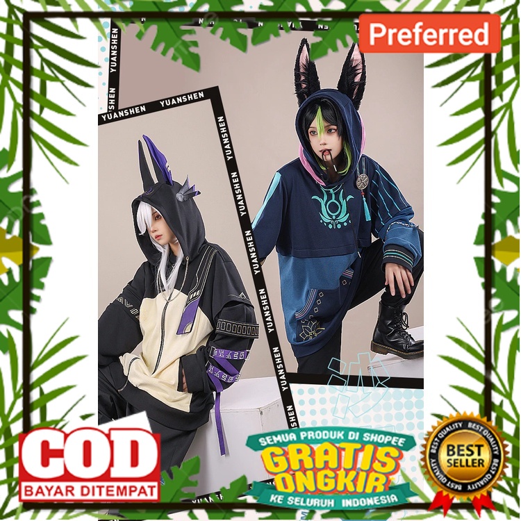 SUPER BIG PROMO /Jaket Hoodie Sweater Game Genshin Impact Cyno Tighnari
