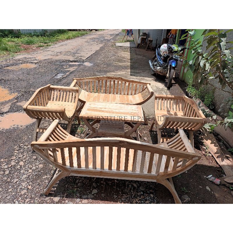 PROMO KURSI TERAS YUYU KAYU JATI | KURSI TAMU BANGKU MEJA YUYU JATI MEUBEL JEPARA | KURSI MEJA TERAS