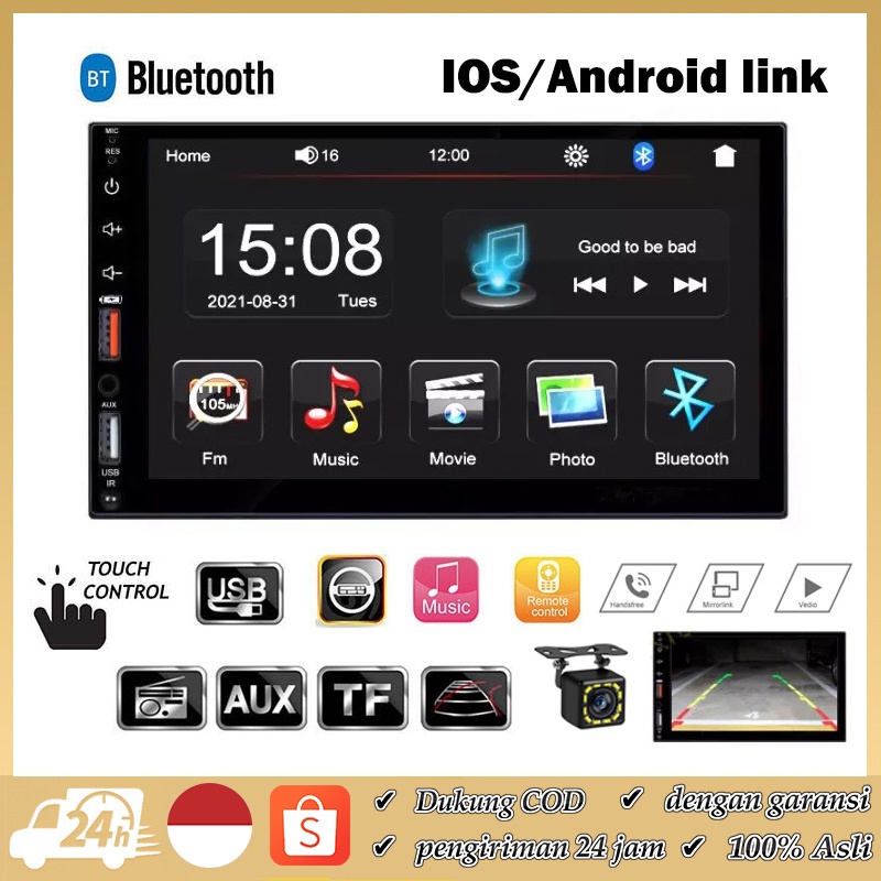 HKS (FreeOngkir) Ready ya,cod 7021/7101/7018b Head Unit Android Double Din 7 Inch Bluetooth Audio