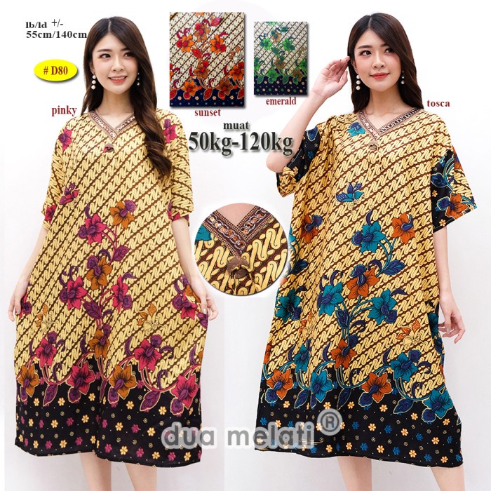✨LARIS✨-Daster Jumbo Batik baju tidur batik baju santai Daster Wanita - d80, pink