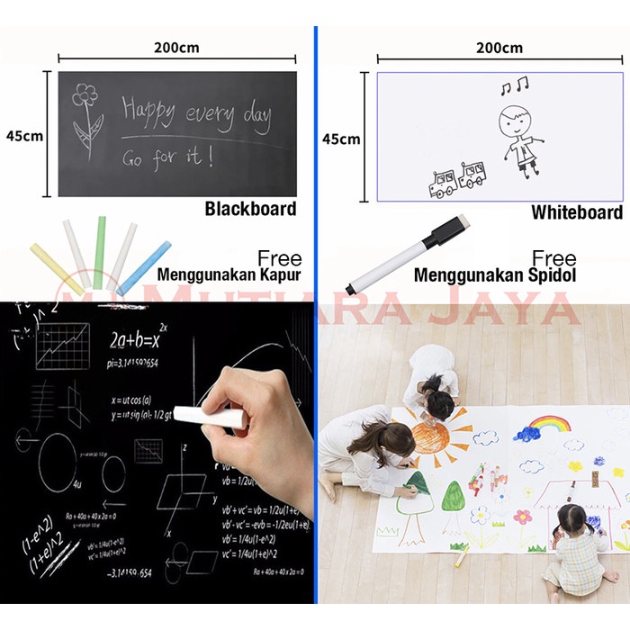 

Sticker Whiteboard Blackboard Wallpaper papan tulis 45cmx2m - Blackboard