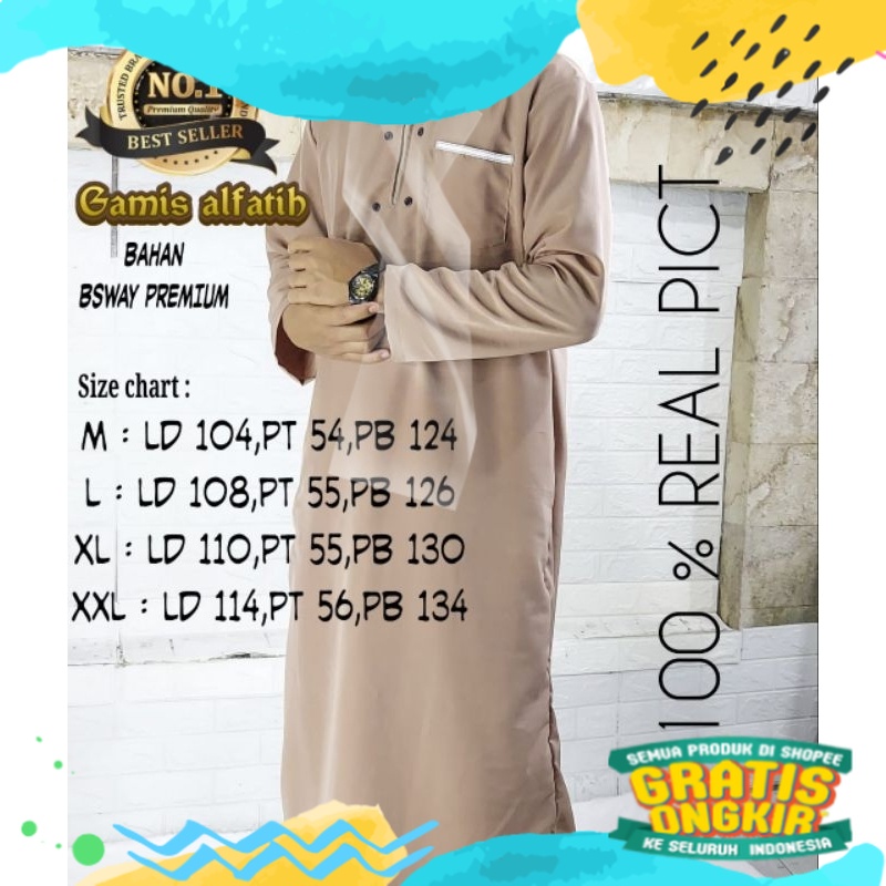 (COD) JUBAH GAMIS PRIA POLOS JUBAH PAKISTAN TERLARIS/ biru telur asin