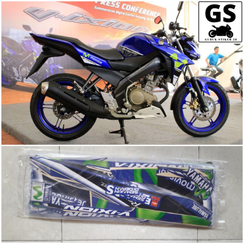 STRIPING STIKER LIS BODY MOTOR YAMAHA VIXION 2017 ADVANCE MOVISTAR BIRU