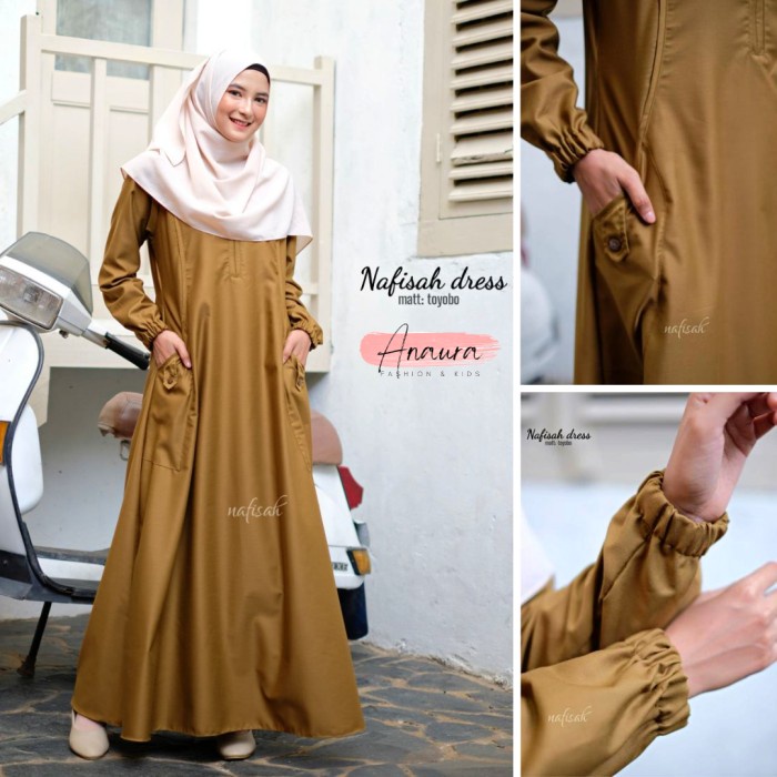 gamis pns pemda khaki / seragam guru / baju dinas bahan toyobo asli