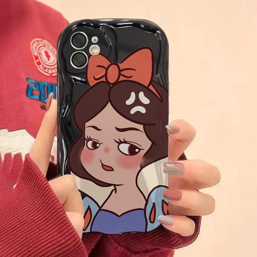 NEW WAVY CURLY CARTOON PRINCESS SNOW WHITE CASE FOR IPHONE 11 12 13 14 PRO MAX PLUS 7 8 X XS XR SNOW
