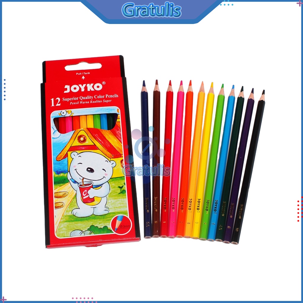 

PENSIL WARNA JOYKO [CP-12PB] / ALAT TULIS GAMBAR PENCIL COLOUR [12 PCS] / PENSIL WARNA LENGKAPAN / PENSIL MEWARNAI ANAK / PERLENGKAPAN SEKOLAH
