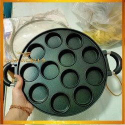 Cetakan Kue 12 Lubang Datar SUGGO Loyang Martabak Super Mini Cetakan Kue Lumpur Apem