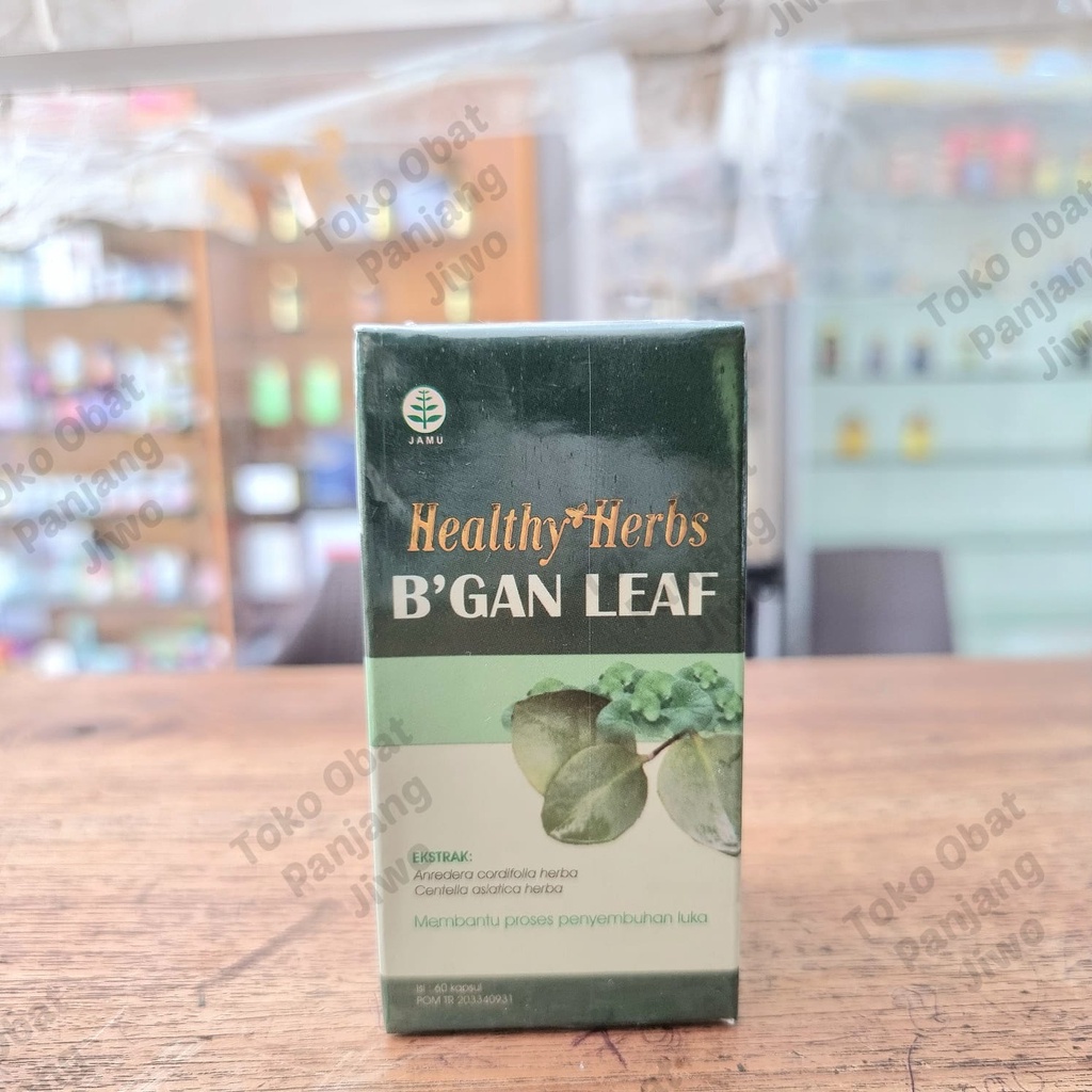 Healthy Herbs B'Gan Leaf Botol 60 Kapsul - Penyeringan Luka