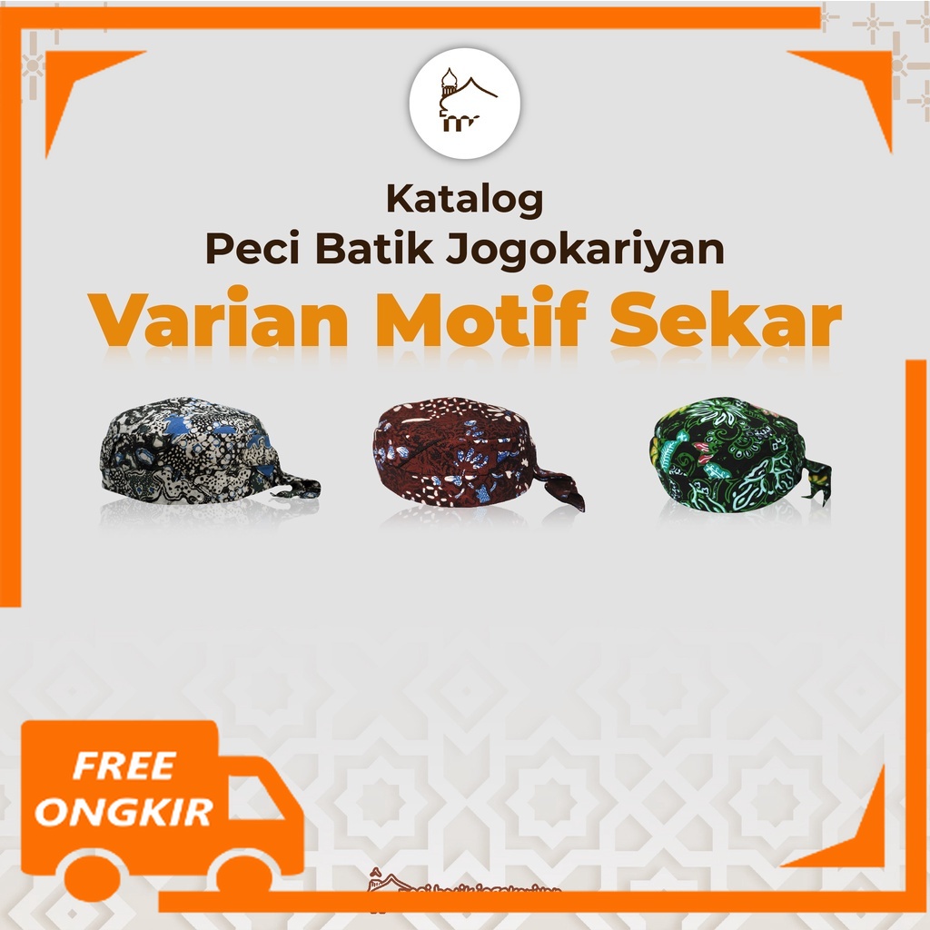 Peci Batik Jogokariyan Jogokaryan Jogja Motif Sekar All VArian