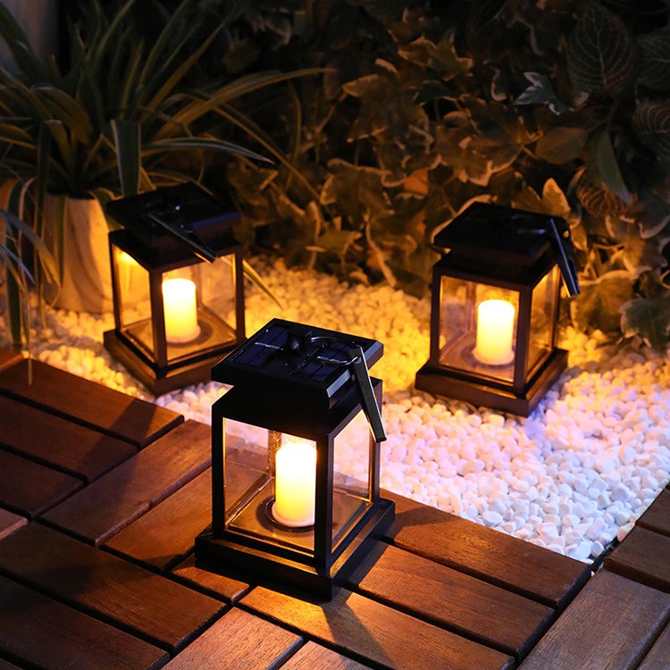 Lampu Taman Lilin Virtual LED Tenaga Surya Lentera Lampion hias Solar Panel Anti Air Waterproof Anti