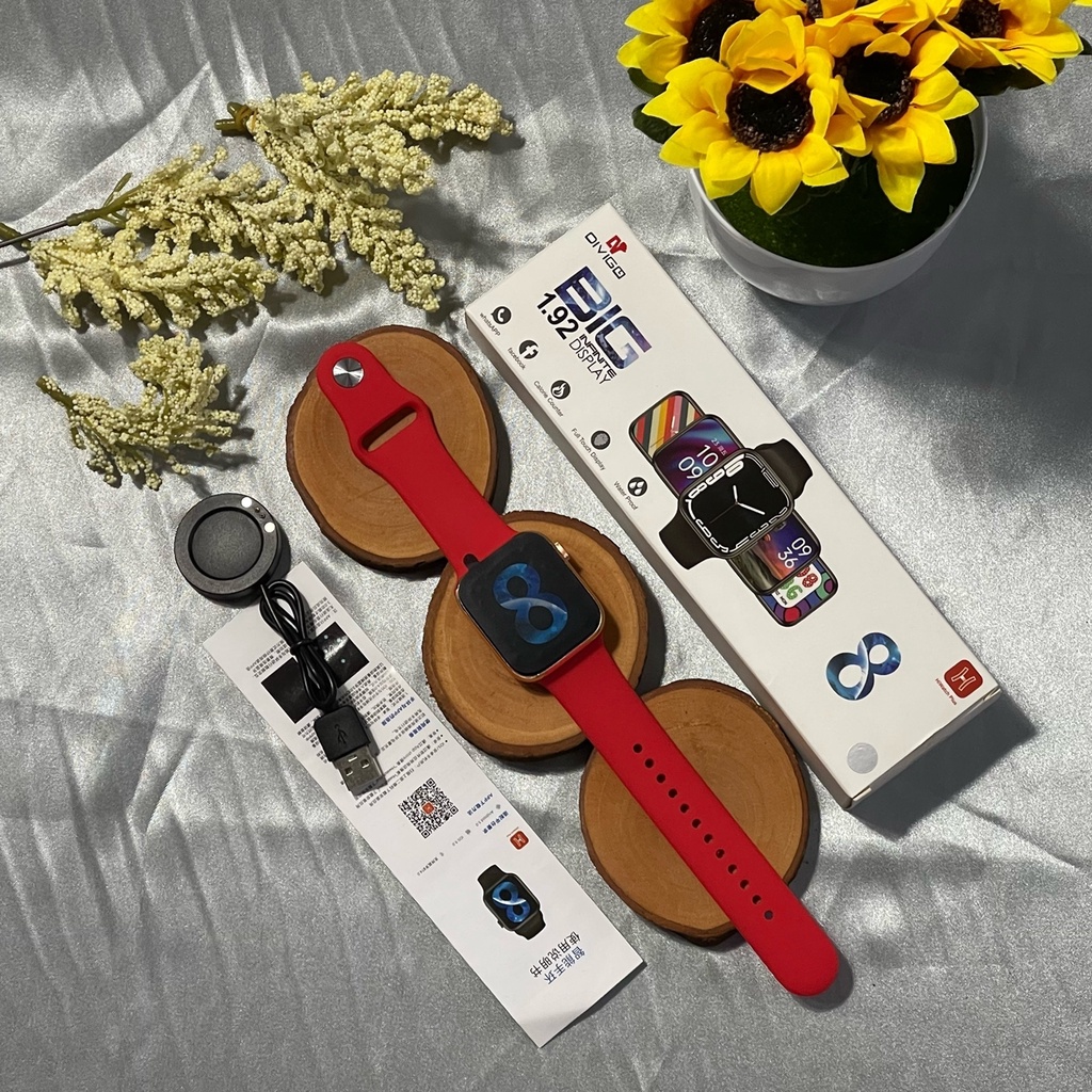 Jam Tangan Smartwatch DIVIGO Series 8 BIG INFINITY DISPLAY 1.92" HIWATCH PLUS