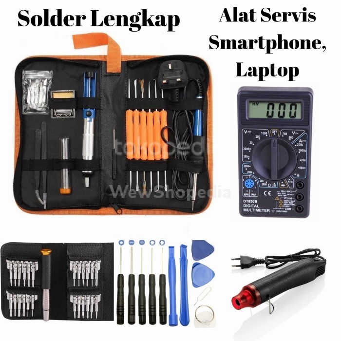 Solder Listrik Solder Set Lengkap Alat Servis Handphone Elektronik