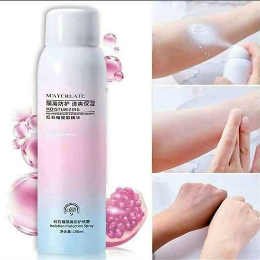 Faradisa Beaute PEMUTIH KULIT INSTAN MAYCREATE MOISTURIZING SPRAY WHITENING PENCERAH KULOT 150 ML ORIGINAL BPOM