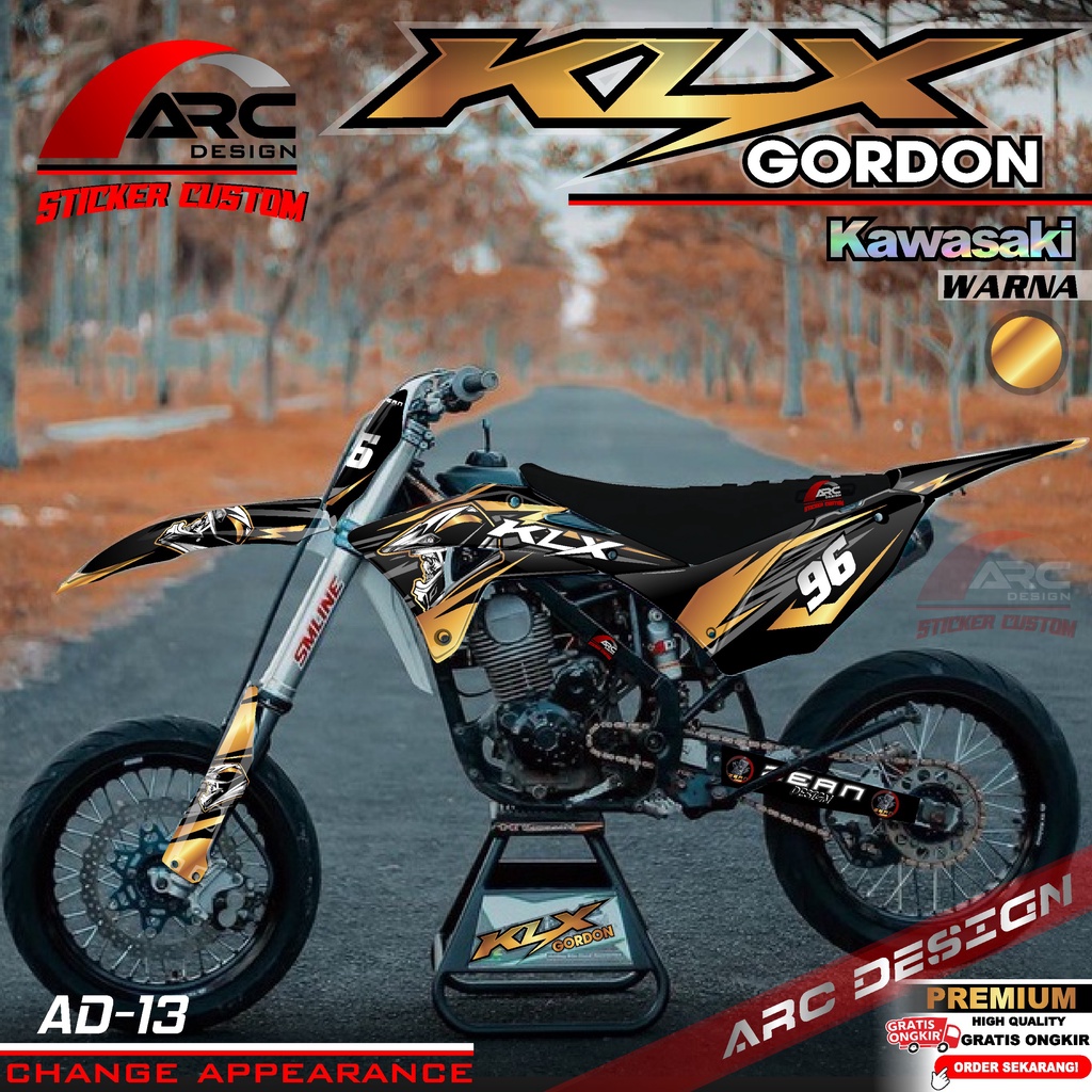 (PROMO COD) TERBARU Decal Sticker Motor Cross KLX Gordon New Fullbody Motif Custom Trail Supermoto R