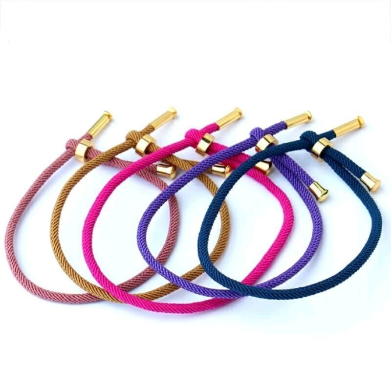 Gelang Tali Serut Adjustable Premium Quality Untuk Charm Liontin Emas Mainan Pandora ,