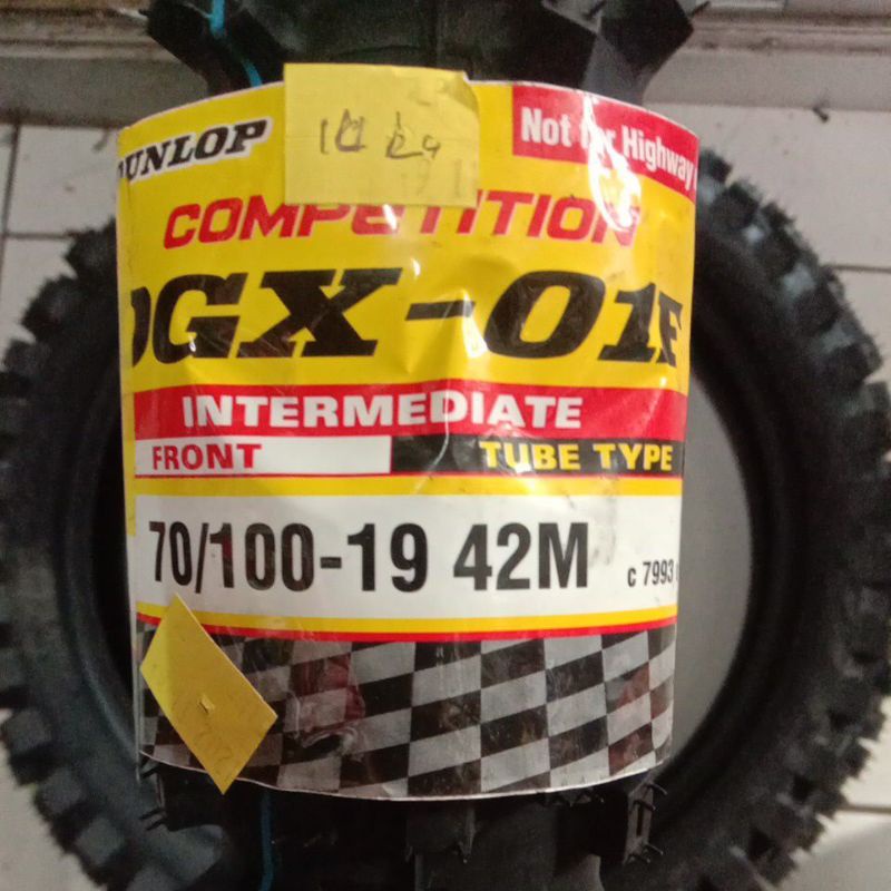 DUNLOP 70/100-19 DGX-01F COMPETITION Ban Luar Motor Trail Tril Trill Dunlop 70 100 Ring 19 Intermedi