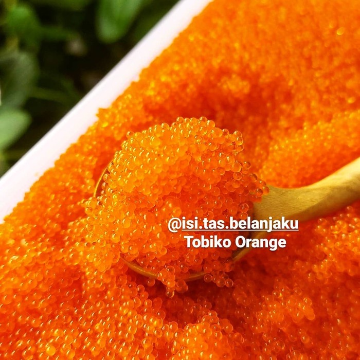 

tobiko orange flying fish roe / telur ikan terbang 500 gr - biasa