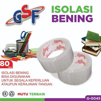 

Isolasi Bening Transparant Lakban Bening 80 Yard Isolasi Selotip Clear Tape 45mm Daya Lengket Kuat GSF 0045