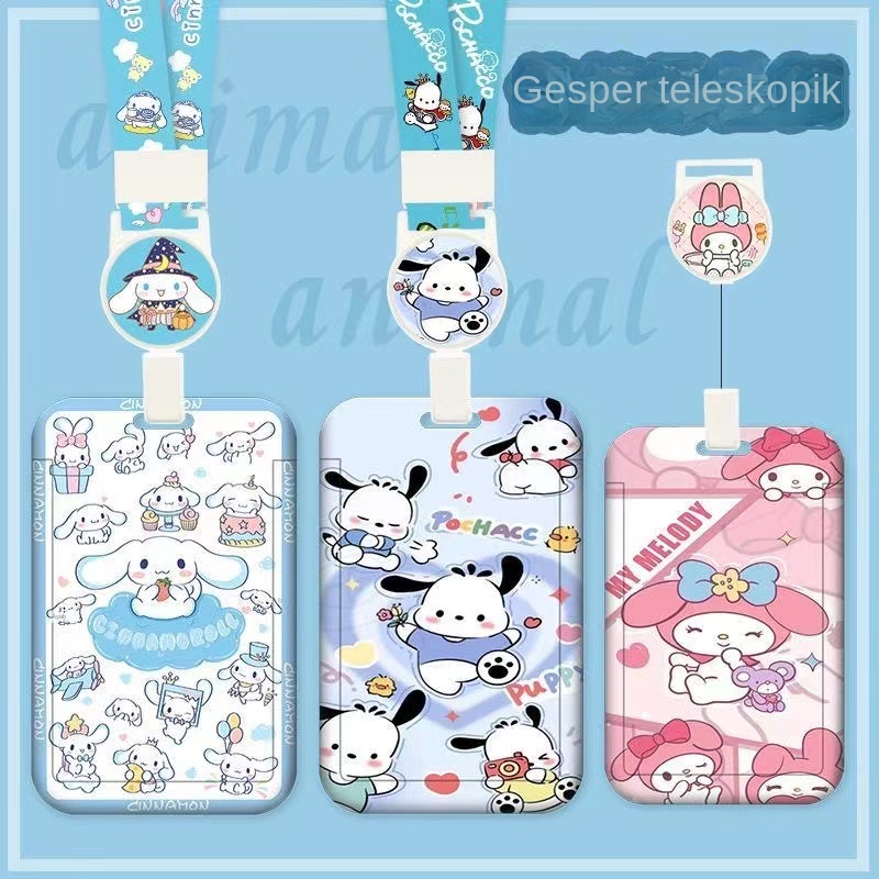 

Kartun Sanrio gantungan name tag ID Card Holder /GANTUNGAN TALI KARTU AKSES KANTOR MRT BUSWAY LANYARD CARD HOLDER