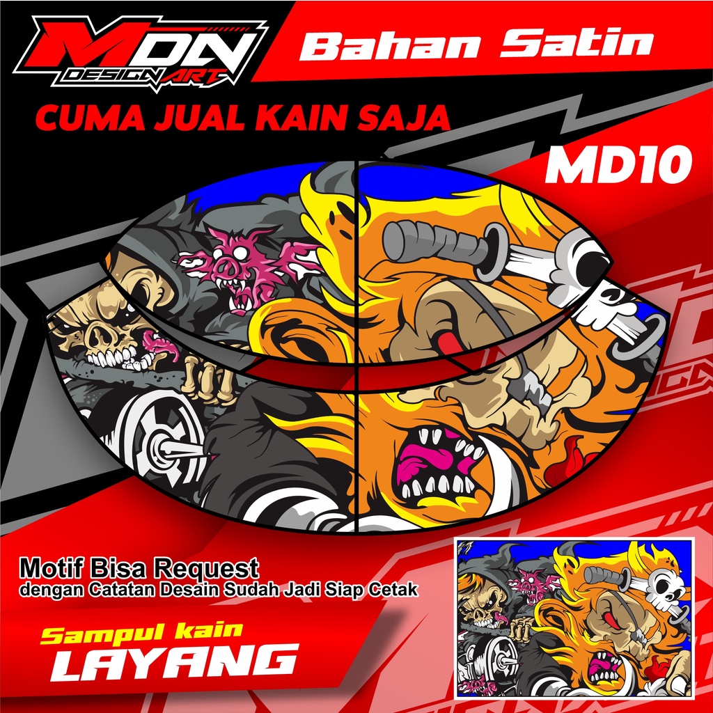 Kain Layangan Gapangan Pegon Lembaran Full Printing Bahan Satin High Quality