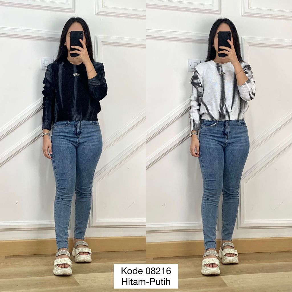 Sweater Crop Rajut I Crop Sweater Rajut I Atasan Wanita Sweater Rajut