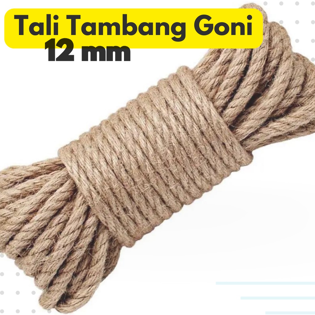 Tali Tambang Besar Goni 12mm Pengikat Barang Qualitas Eksport Tali Kapal Ikat Sapi Lembu Domba Kambi