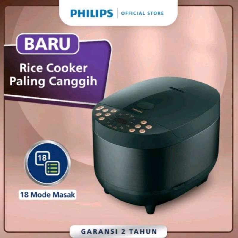 Magic Com / Rice Cooker PHILIPS 1.8L Digital 400 Watt HD 4515/91 Hijau Mejikom Multi Fungsi Garansi 