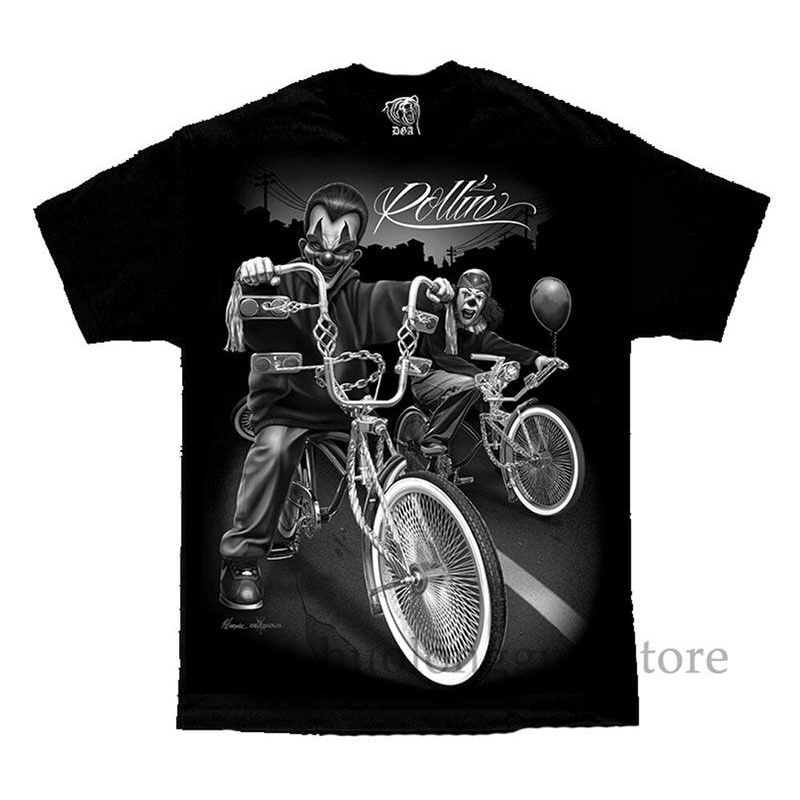 Cruising Lowrider IT Badut Joker Cholo Gangster David Gonzales DGA T Shirt 100% Katun Pria Kaos