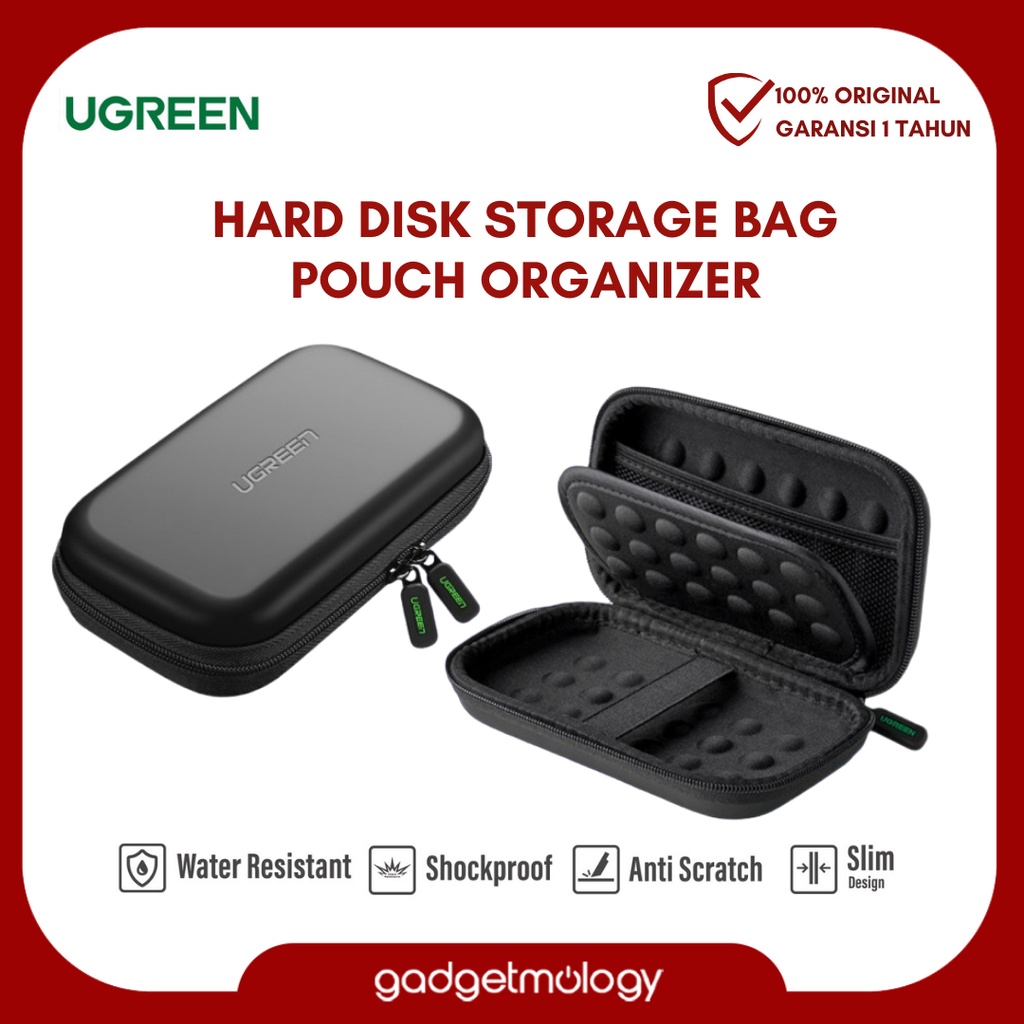 UGREEN Hardisk Case Storage Bag Tas Pouch Tempat Penyimpanan HDD Hard Disk Drive Eksternal Power Ban