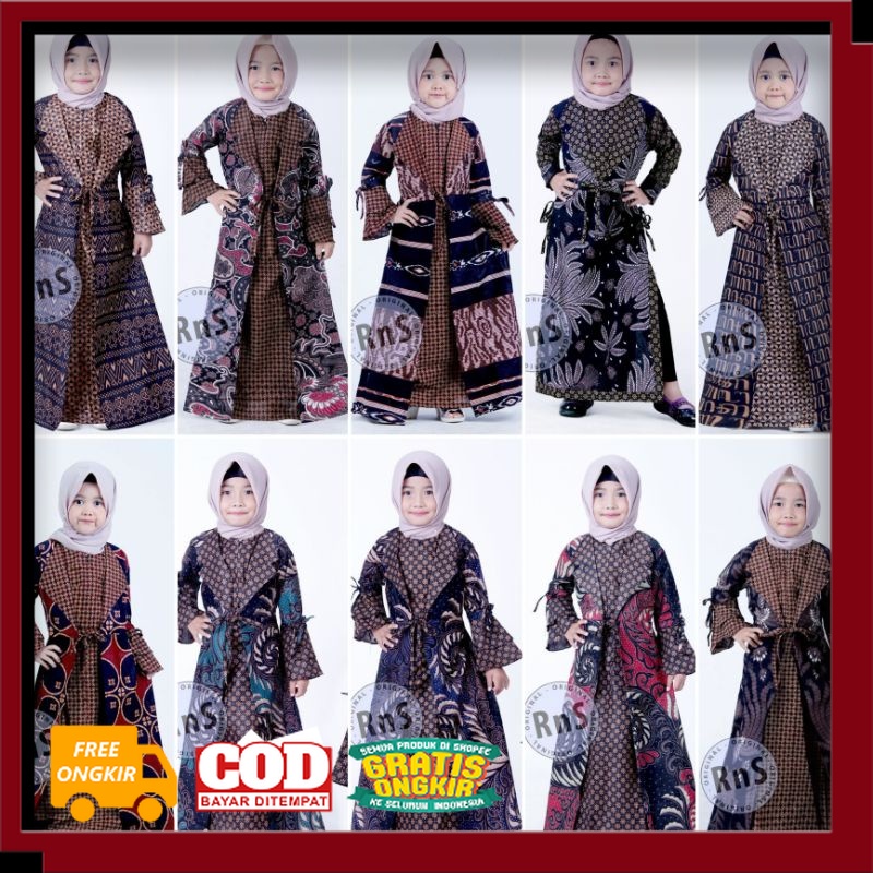 Gamis Batik Anak cewek motif jazzy// BATIK KEREN TERKINI MODEL BARU