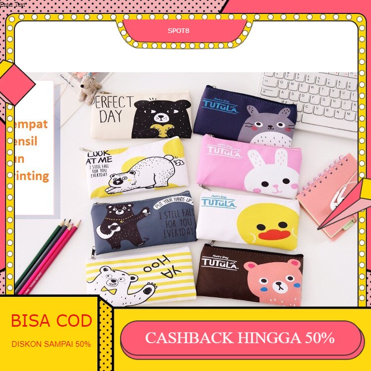 

Spot8 TP0056 Tempat Pensil Fun Printing 8 Design Pencil Case / Tempat Kosmetik