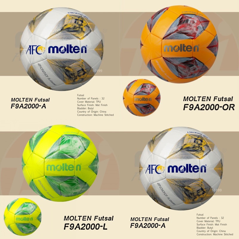 Bola Futsal Molten Vantaggio F9A 2000 Ori