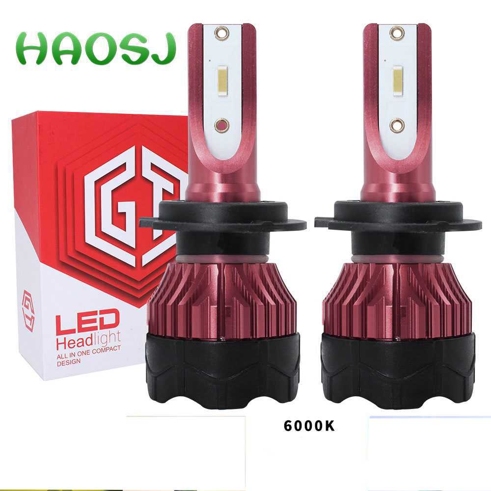 ( ORI } HAOSJ Lampu Depan Mobil LED ZES 12000LM 55W H11 2 PCS - K5