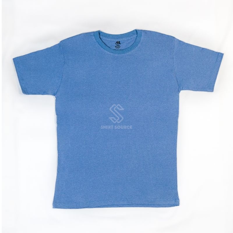 KAOS POLOS LENGAN PENDEK COTTON COMBED 30S - KATUN COMBET SHIRT SOURCE WARNA STONE BLUE SUMBERBERKAH_JAYA