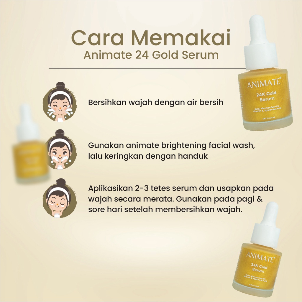 𝐒𝐡𝐞𝐁𝐞𝐚𝐮𝐭𝐲 ❣ Paket Kulit Glowing (Animate 24K Gold Serum)..