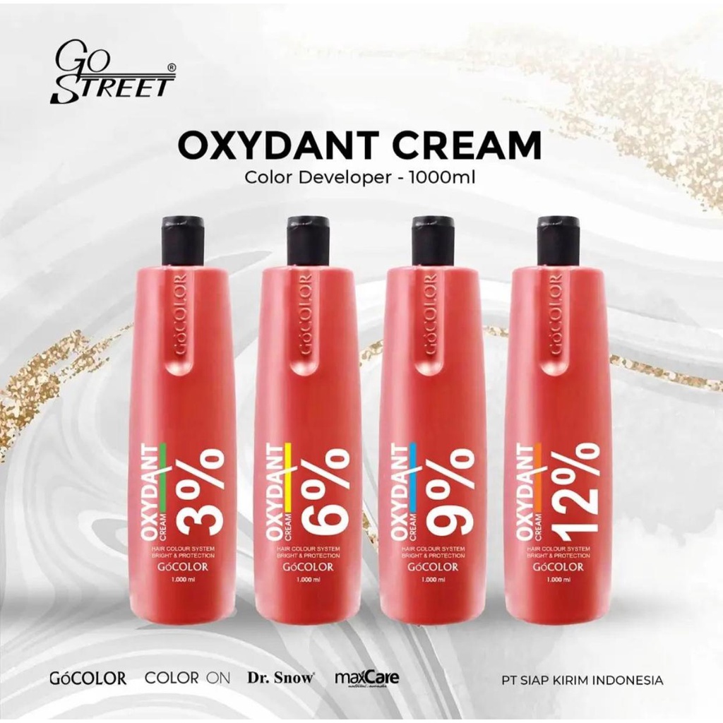 GOCOLOR Oxydant / Developer Cream / Peroxide 1000ml / Go Color Oxydant Cat Rambut Go Street