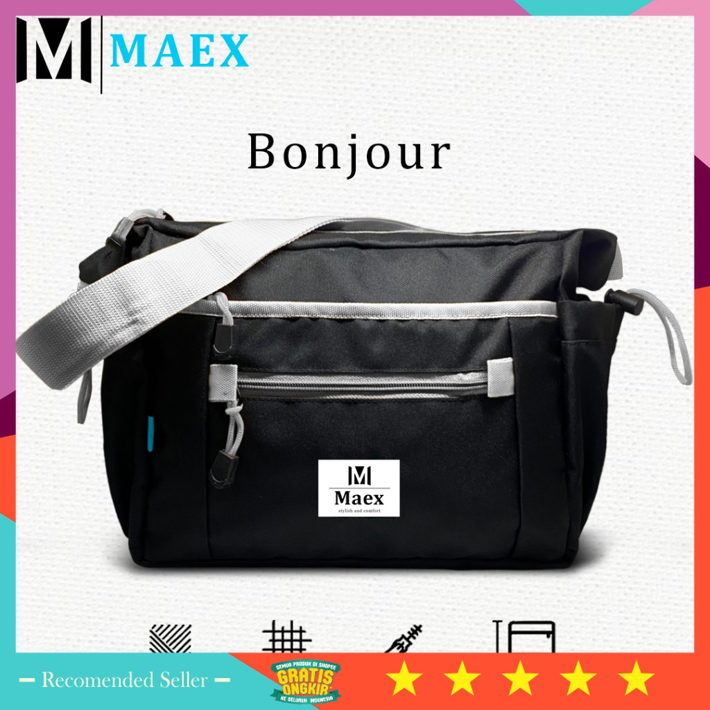Tas Pria keren Casual BRanded Premium Murah Original kuat - Tas Selempang Maex Bonjour Tas Selempang